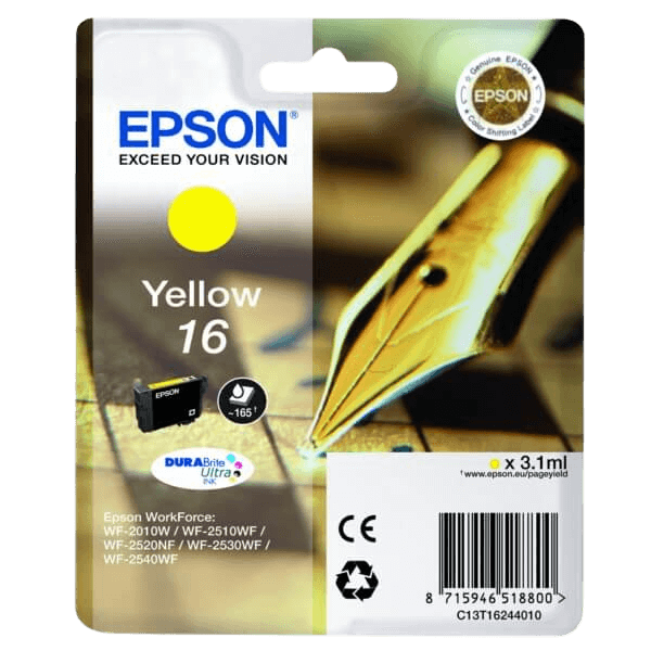 C13T16244012 Epson 16 gul Skrivarpatron - 3,1 ml. - Original