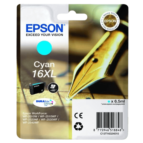 C13T16324012 Epson 16 cyan XL Skrivarpatron - 6,5 ml. - Original
