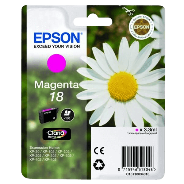 C13T18034012 Epson 18 magenta Skrivarpatron - 3,3 ml. - Original