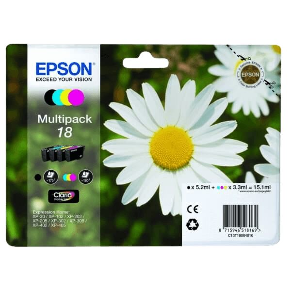 C13T18064012 Epson 18 CMYK Skrivarpatron - 15,1 ml. - Original