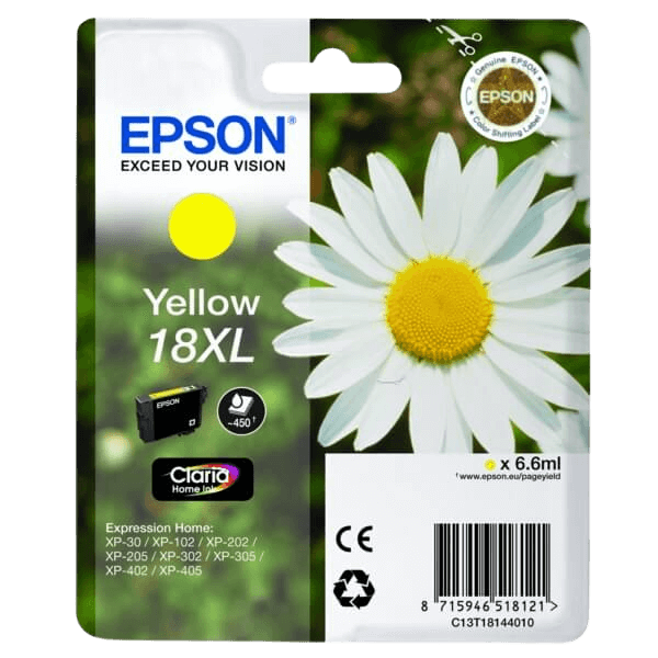 C13T18144012 Epson 18 gul XL Skrivarpatron - 6,6 ml. - Original