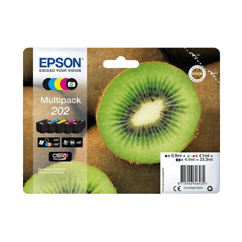 C13T02E74010 Epson 202 CMYK Skrivarpatron - 6,9 + 4 x 4,1 ml. - Original