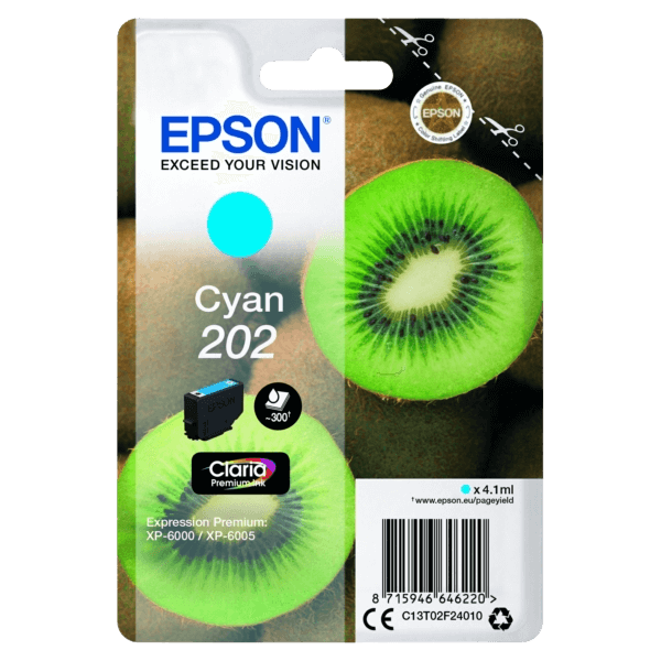 C13T02F24010 Epson 202 cyan Skrivarpatron - 300 sidor - Original
