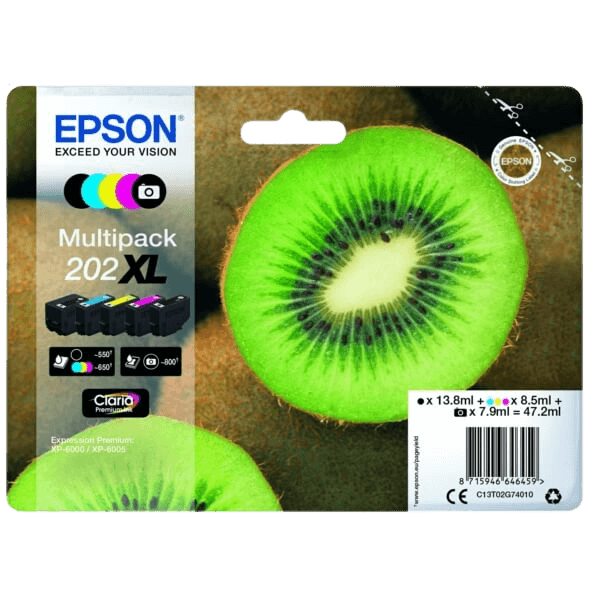 C13T02G74010 Epson 202 CMYK XL Skrivarpatron - 47,2 ml. - Original