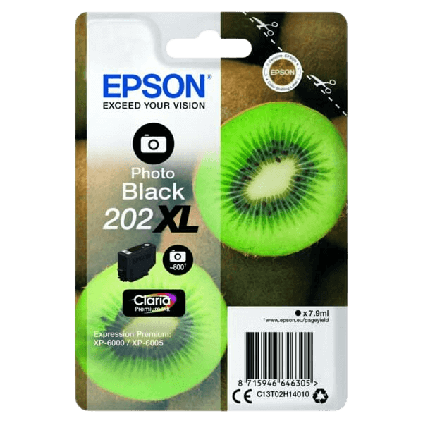 C13T02H14010 Epson 202 foto svart XL Skrivarpatron - 7,9 ml. - Original