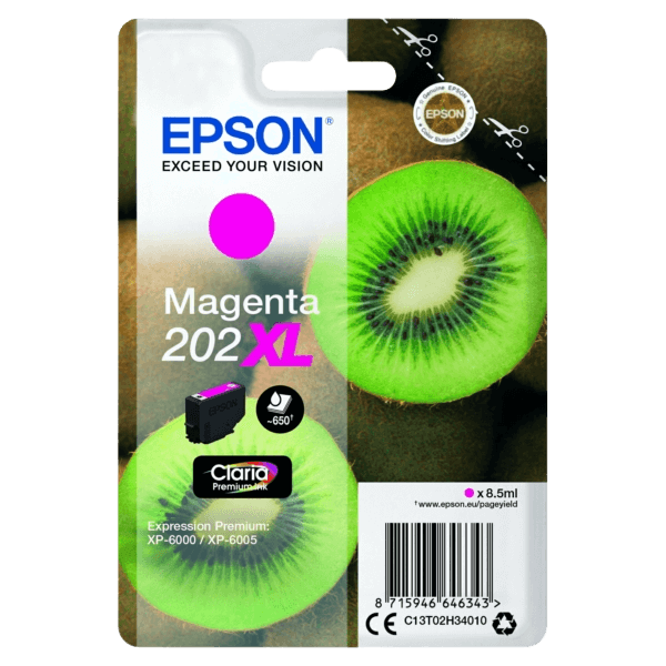 C13T02H34010 Epson 202 magenta XL Skrivarpatron - 650 sidor - Original
