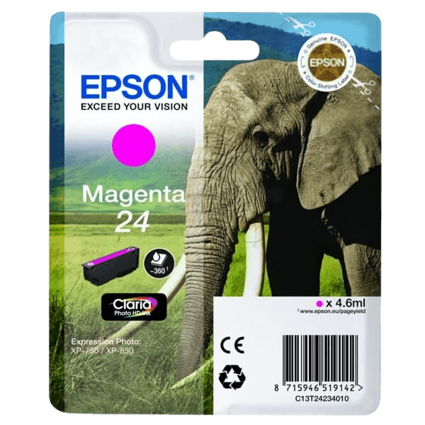 C13T24234012 Epson 24 magenta Skrivarpatron - 4,6 ml. - Original