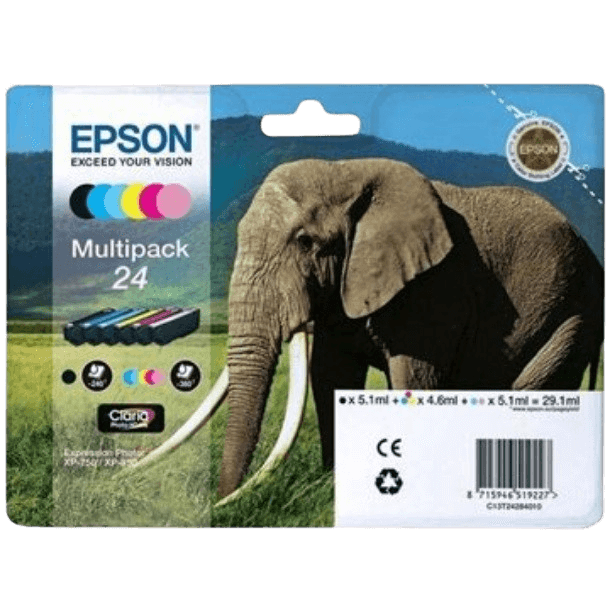 C13T24284011 Epson 24 CMYK + LC + LM Skrivarpatron - Original