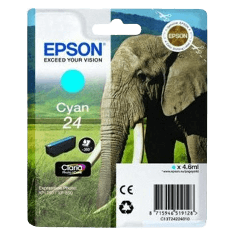 C13T24324012 Epson 24XL cyan Skrivarpatron - 10 ml. - Original