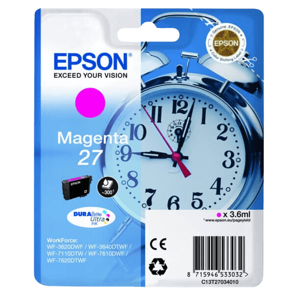 C13T27034012 Epson 27 magenta Skrivarpatron - 3.6 ml. - Original