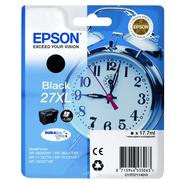C13T27114012 Epson 27 svart XL Skrivarpatron - 17.7 ml. - Original