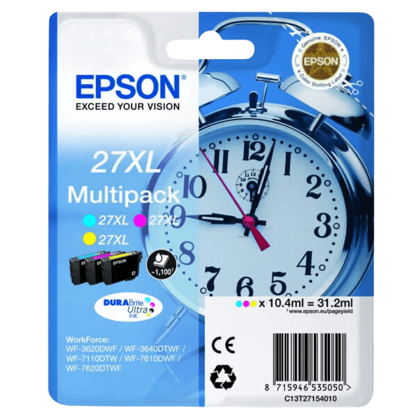 C13T27154012 Epson 27 3 färger i en XL Skrivarpatron - 31.2 ml. - Original