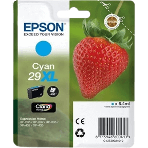 C13T29924012 Epson 29 cyan XL Skrivarpatron - 6,4 ml. - Original