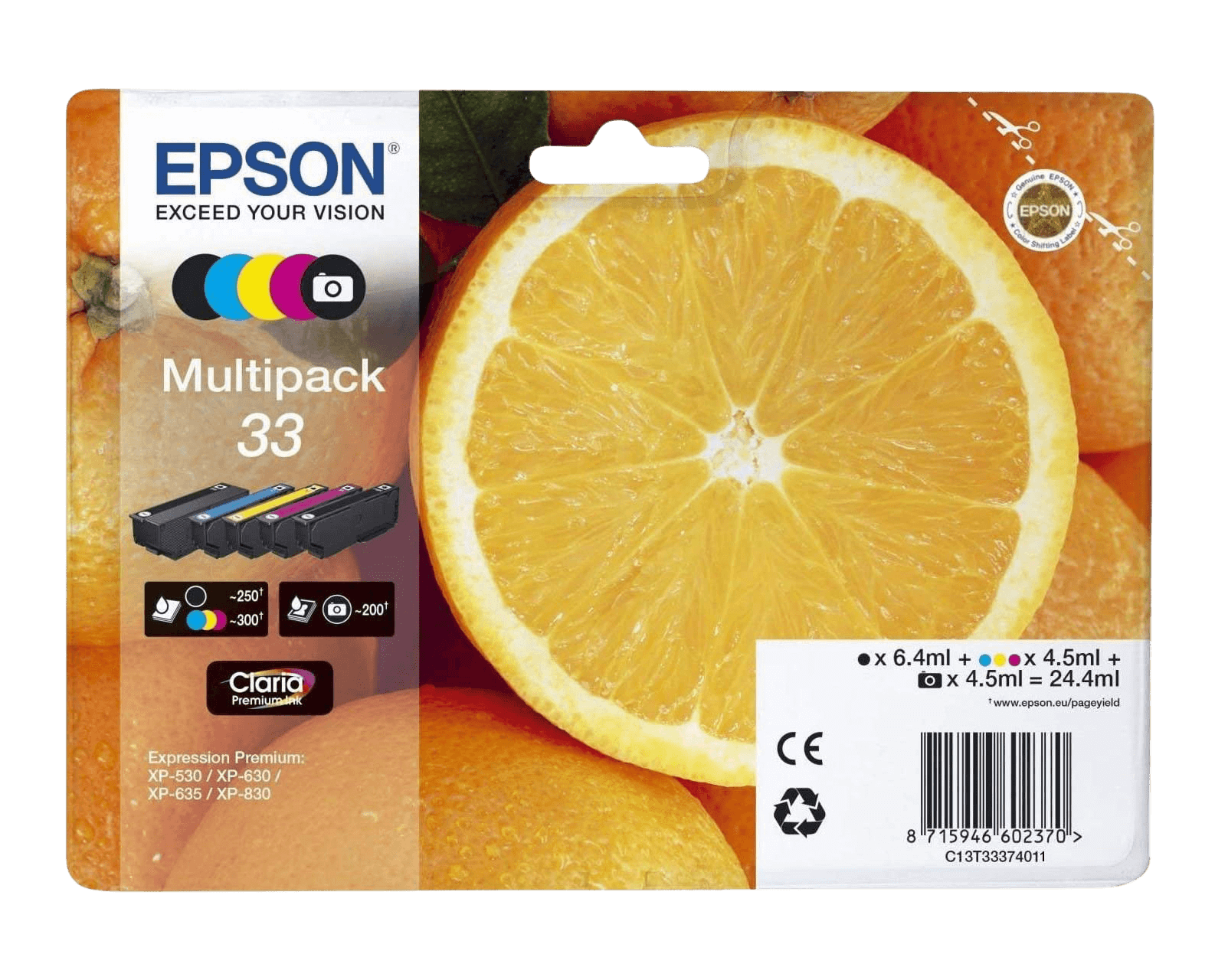 C13T33374011 Epson 33 CMYK Skrivarpatron - Original