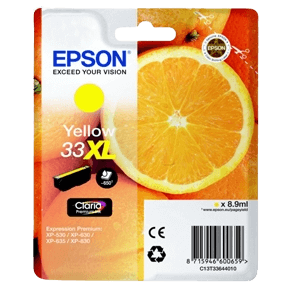 C13T33644012 Epson 33 gul XL Skrivarpatron - 8,9 ml. - Original