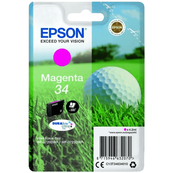 C13T34634010 Epson 34 magenta Skrivarpatron - 4,2 ml. - Original