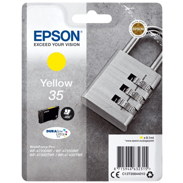 C13T35844010 Epson 35 gul Skrivarpatron - 9,1 ml. - Original
