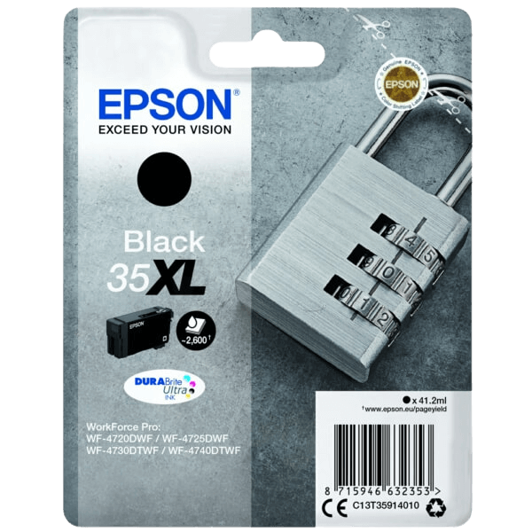 C13T35914010 Epson 35 svart XL Skrivarpatron - 41,2 ml. - Original