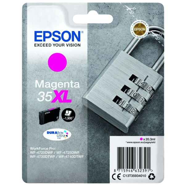 C13T35934010 Epson 35 magenta XL Skrivarpatron - 20,3 ml. - Original