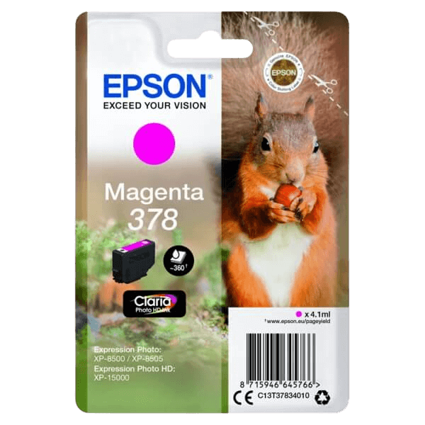 C13T37834010 Epson 378 magenta Skrivarpatron - 4,1 ml. - Original