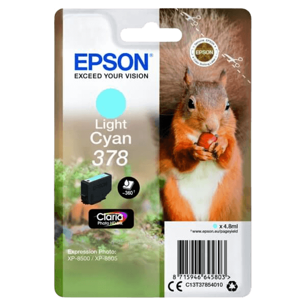 C13T37854010 Epson 378 ljus cyan Skrivarpatron - 4,8 ml. - Original