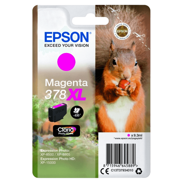 C13T37934010 Epson 378 magenta XL Skrivarpatron - 830 sidor - Original