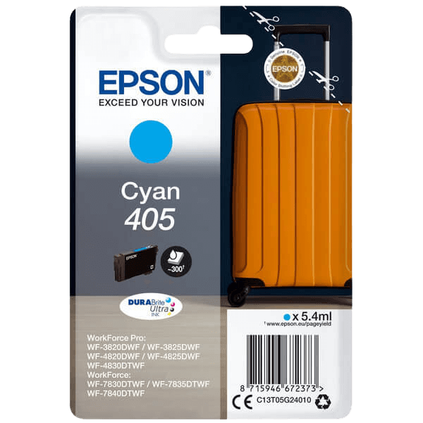 C13T05G24010 Epson 405 cyan Skrivarpatron - 5,4 ml. - Original