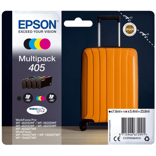 C13T05G64010 Epson 405 CMYK Skrivarpatron - 1x 7.6 + 3x 5,4 ml. - Original