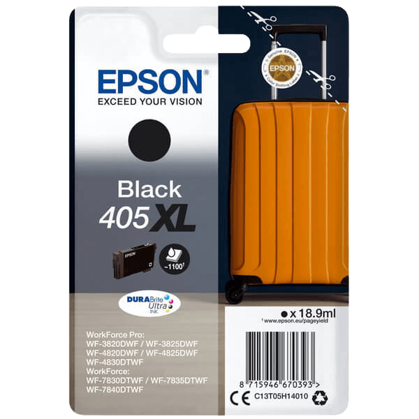 C13T05H14010 Epson 405XL svart Skrivarpatron - 18,9 ml. - Original