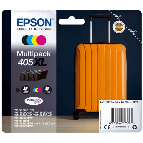 C13T05H64010 Epson 405XL CMYK Skrivarpatron - 1x 18,9 + 3x 14,7 ml. - Original