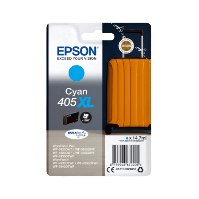 C13T05H24010 Epson 405XL cyan Skrivarpatron - 14,7 ml. - Original