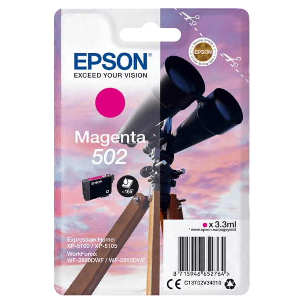 C13T02V34010 Epson 502M magenta Skrivarpatron - 3,3 ml. - Original
