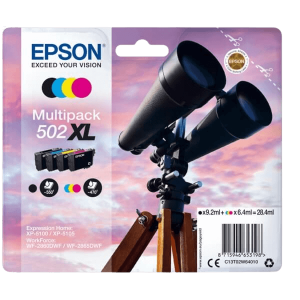 C13T02W64010 Epson 502XL CMYK Skrivarpatron - 1960 sidor - Original