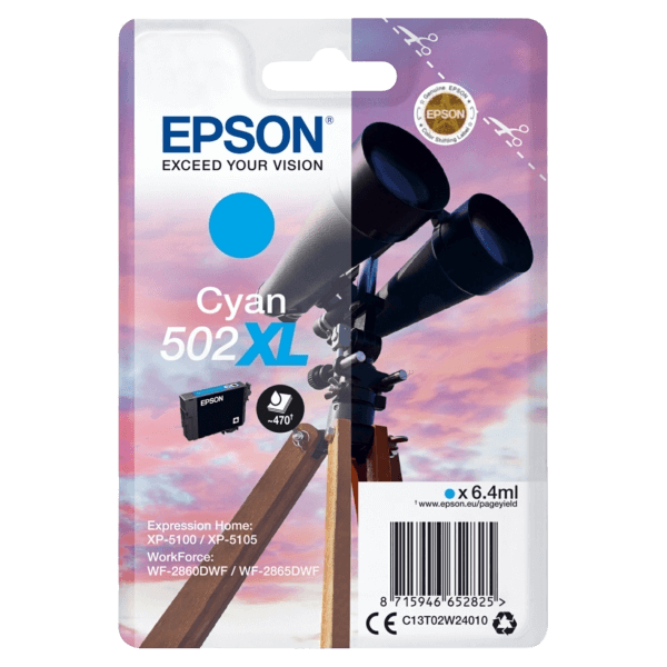 C13T02W24010 Epson 502XLC cyan Skrivarpatron - 470 sidor - Original