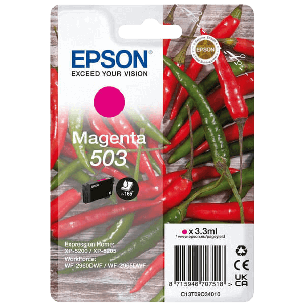 C13T09Q34010 Epson 503M magenta Skrivarpatron - 3,3 ml. - Original