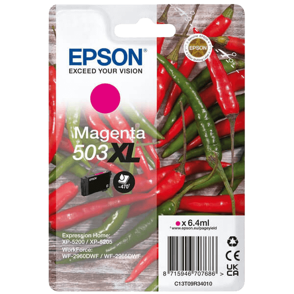C13T09R34010 Epson 503XLM magenta Skrivarpatron - 6,4 ml. - Original