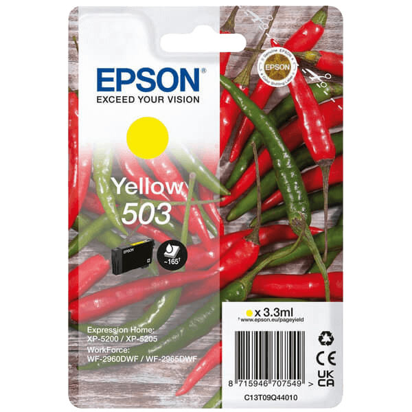C13T09Q44010 Epson 503Y gul Skrivarpatron - 3,3 ml. - Original