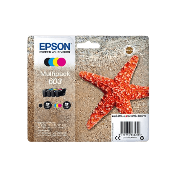 C13T03U64010 Epson 603 CMYK Skrivarpatron - 3,4 + 3x2,4 ml. - Original