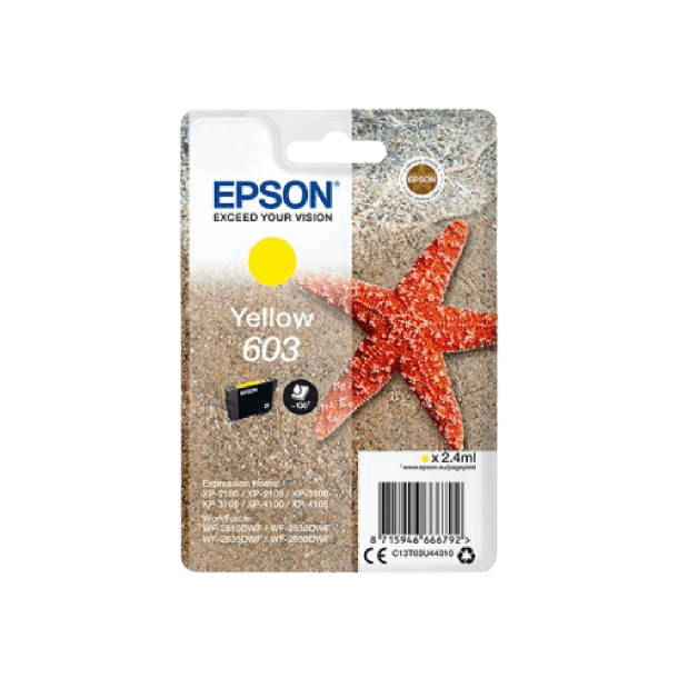 C13T03U44010 Epson 603 gul Skrivarpatron - 2,4 ml. - Original