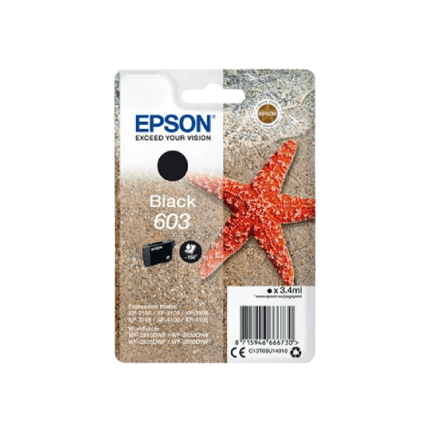 C13T03U14010 Epson 603 svart Skrivarpatron - 3,4 ml. - Original