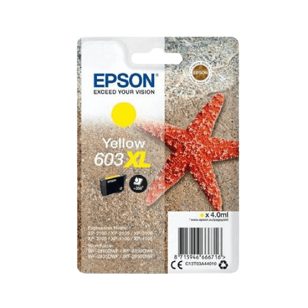 C13T03A44010 Epson 603XL gul Skrivarpatron - 4 ml. - Original