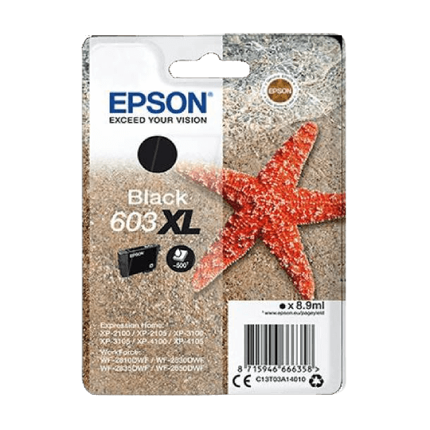 C13T03A14010 Epson 603XL svart Skrivarpatron - 8,9 ml. - Original