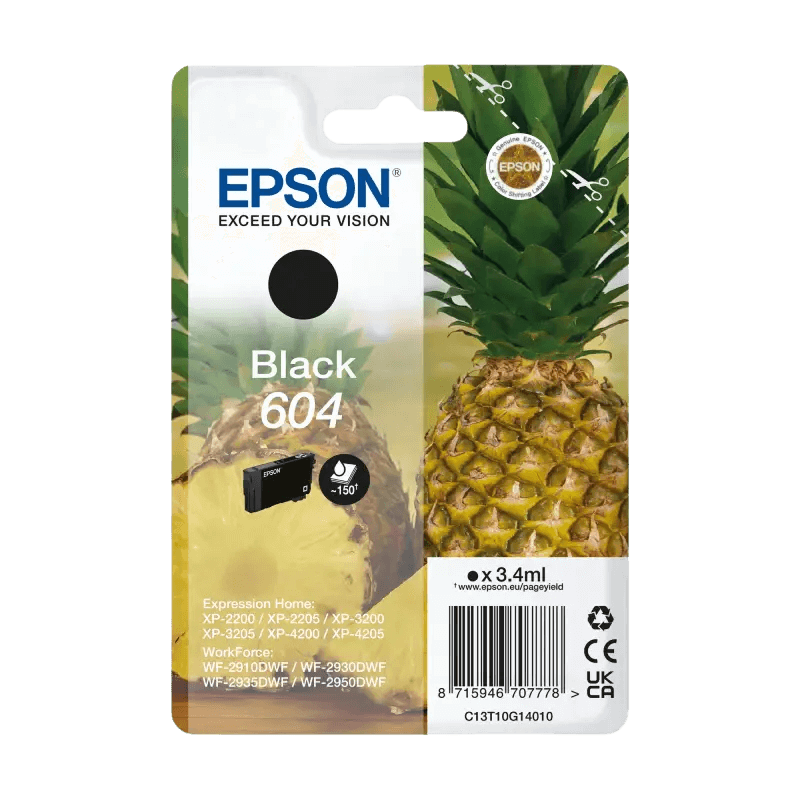C13T10G14010 Epson 604 svart Skrivarpatron - 3,4 ml. - Original