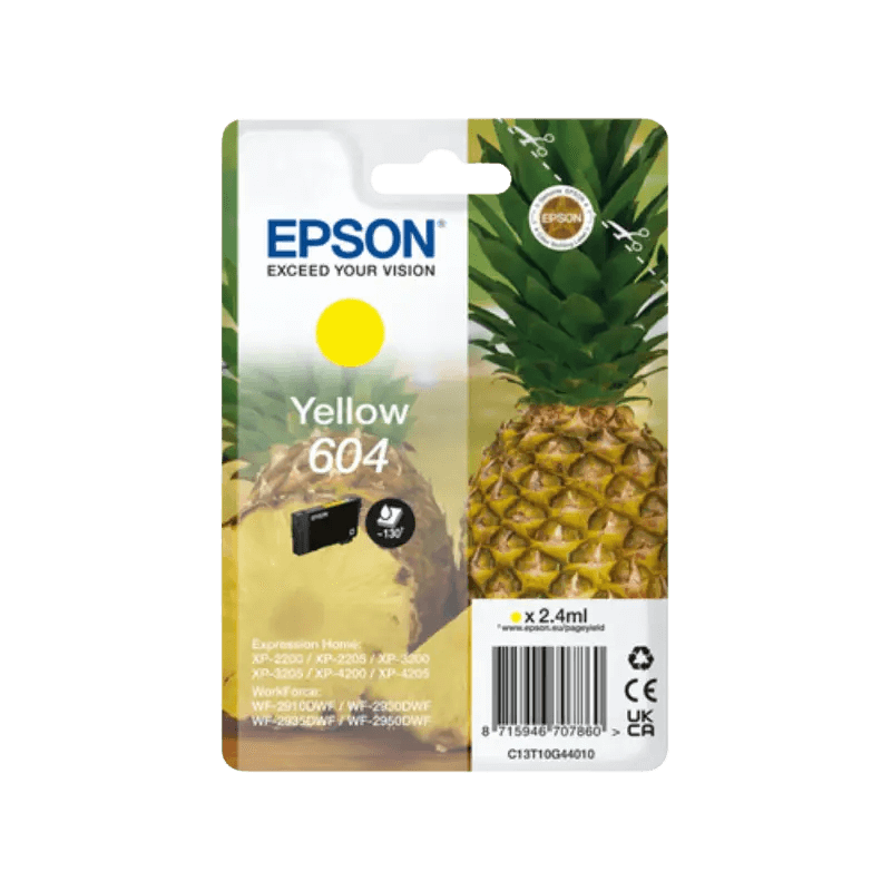 C13T10G44010 Epson 604 gul Skrivarpatron - 2,4 ml. - Original