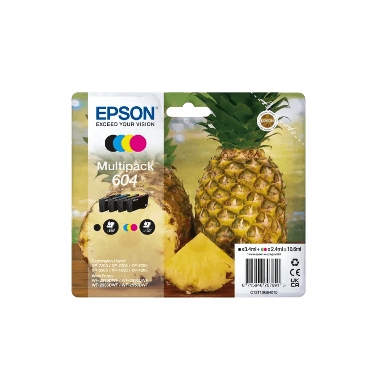 C13T10G64010 Epson 604 CMYK Skrivarpatron - 3,4 + 3x 2,4 ml. - Original