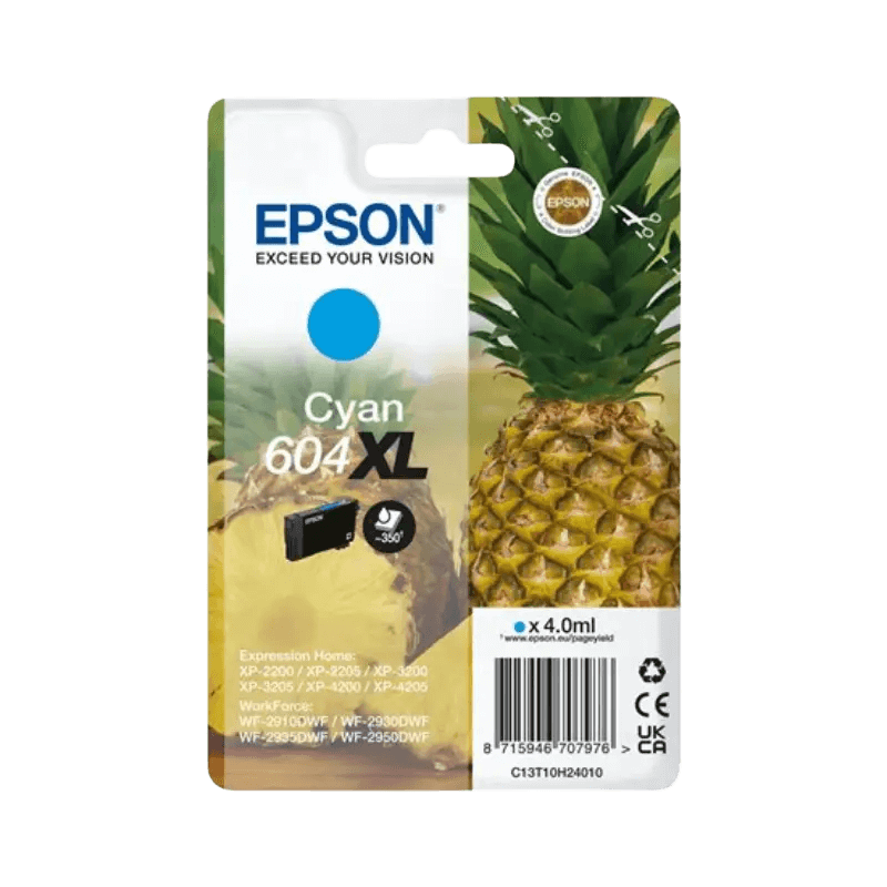 C13T10H24010 Epson 604XL cyan Skrivarpatron - 4 ml. - Original