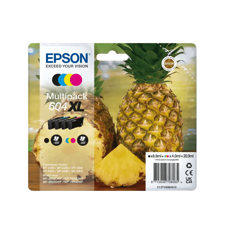C13T10H64010 Epson 604XL CMYK Skrivarpatron - 8,9 + 3x 4 ml. - Original
