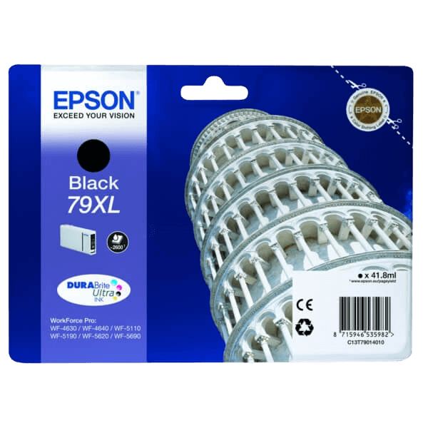C13T79014010 Epson 79 svart XL Skrivarpatron - 41 ml. - Original