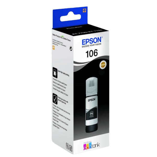 C13T00R140 Epson 106 foto svart bläck refill - 70 ml. - Original