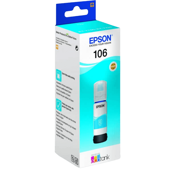 C13T00R240 Epson 106 cyan bläck refill - 70 ml. - Original